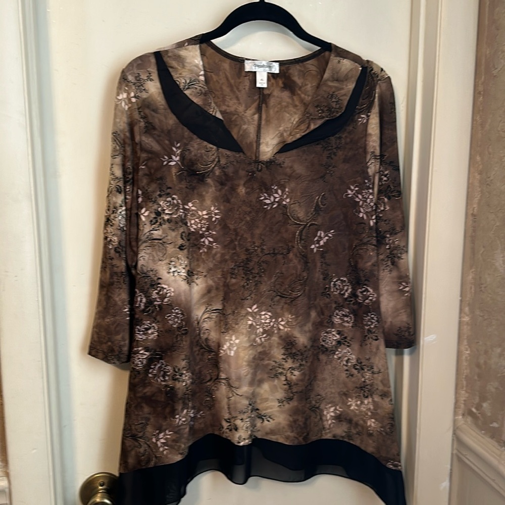Dress Barn Pullover Printed Blouse Size XL NWOT